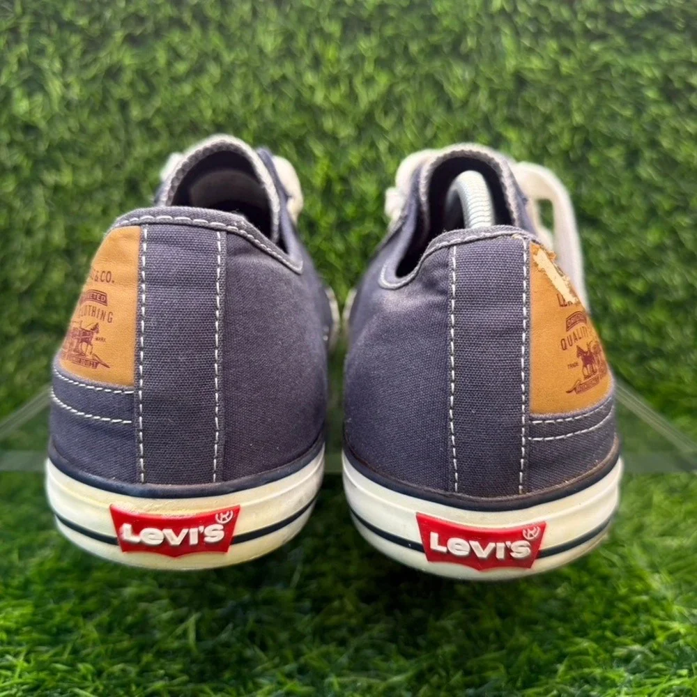 Levi's Canvas Sneaker Mens 13 Navy Blue Low Top Lace Up 719717-MENS Casual Shoes